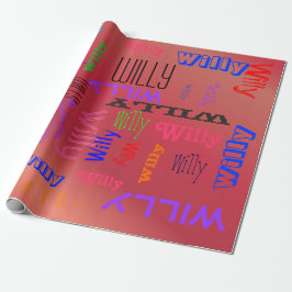Namn Collage 🎁 Fantastisk Cloud Apple Red Presentpapper