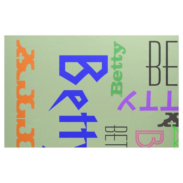 Namn Collage 🎁 Fantastisk Cloud Roligt Fab Tyg (Fat Quarter)