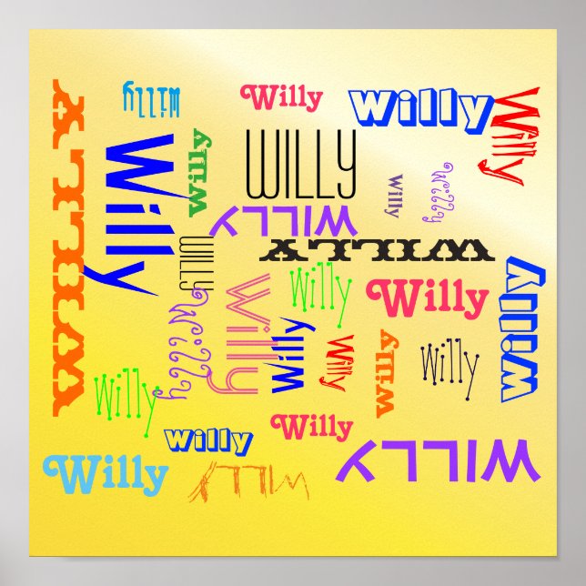 Namn Collage Fantastisk Gult Terrific Poster (Framsidan)