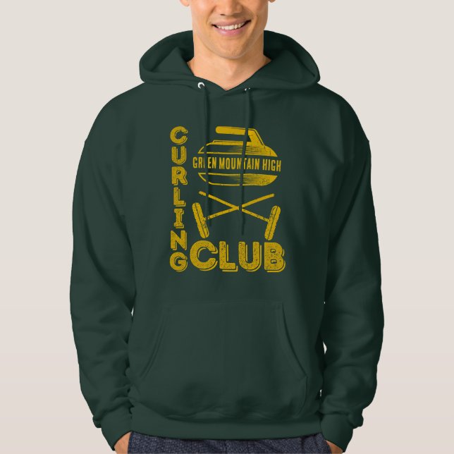Namn Curling i School Klubb Team Hoodie (Framsida)