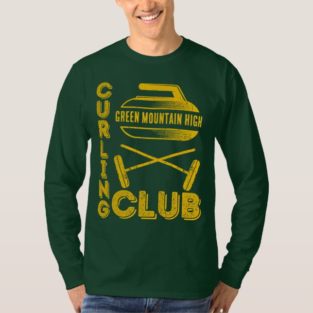 Namn Curling i School Klubb Team T Shirt (Framsida)