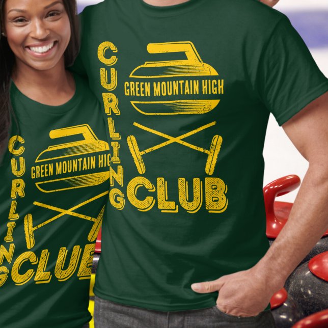 Namn Curling i School Klubb Team T Shirt (Skapare uppladdad)