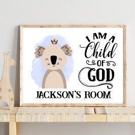 Namn Cute Australian Baby Koala Bible Quote Poster