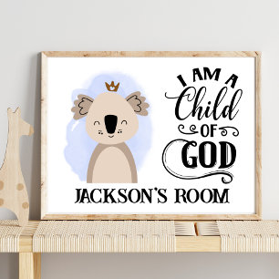 Namn Cute Australian Baby Koala Bible Quote Poster