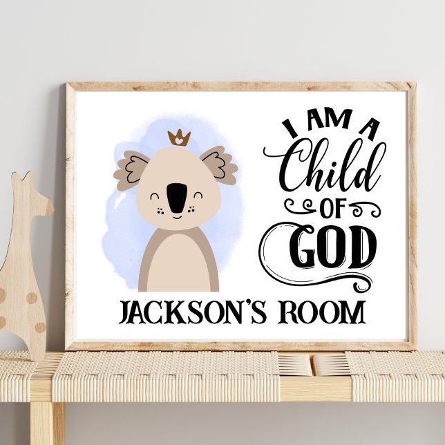 Namn Cute Australian Baby Koala Bible Quote Poster (Skapare uppladdad)