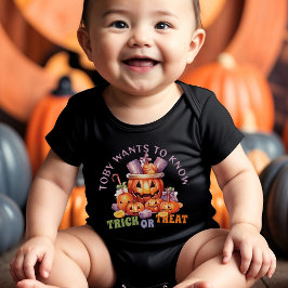 Namn Cute Spooky Bus eller godis Halloween Candy T Shirt