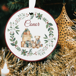 Namn Cute Teddy Julgran Acrylic Ornament