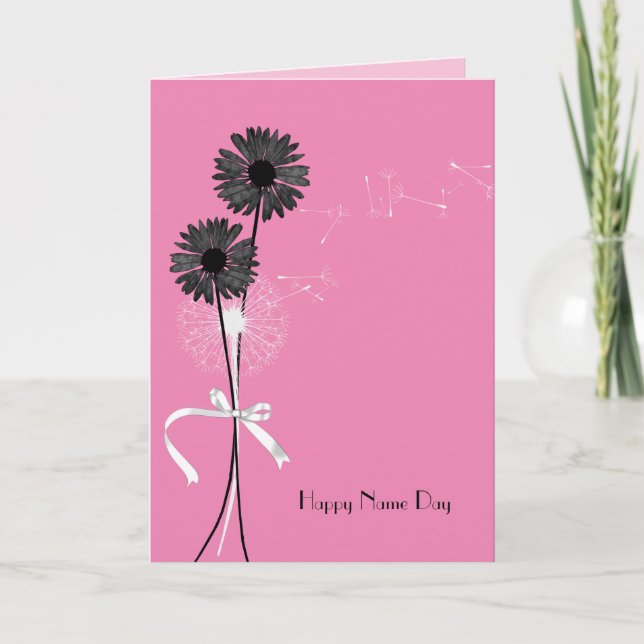 Namn Dag svarta daisy och dandelion Kort (Framsida)