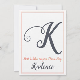 Namn-dagen Saint-Dagen Brev-K-Monogram Inbjudningar