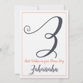 Namn-dagen Saint-Dagen Brev Z Monogram Inbjudningar