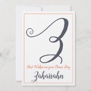 Namn-dagen Saint-Dagen Brev Z Monogram Inbjudningar