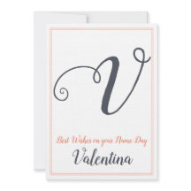 Namn-dagen Sankt's Day Brev V Monogram