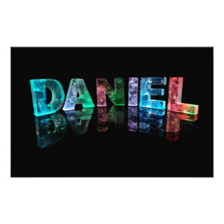 Namn Daniel i 3D Ljus (fotografi) Fototryck