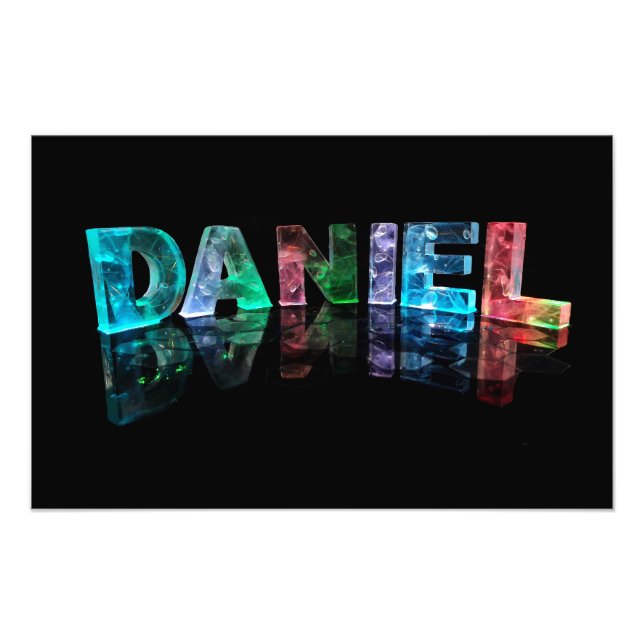 Namn Daniel i 3D Ljus (fotografi) Fototryck (Framsidan)