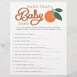 Namn där Baby Sång Game - Girl Baby Shower Printa Reklamblad