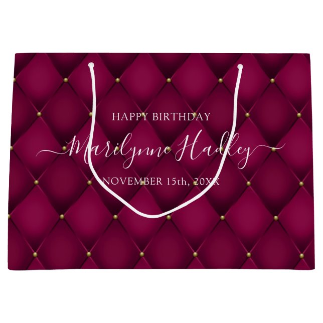 Namn Datum Harlequin Burgundy Birthday (Framsidan)