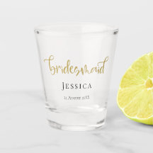 Namn-datumtypografi för Bridesmaid Guld-skript