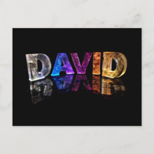 Namn David i 3D Ljus (fotografi) Vykort