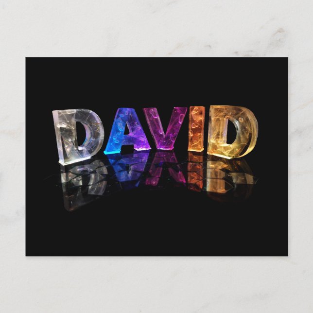 Namn David i 3D Ljus (fotografi) Vykort (Framsida)