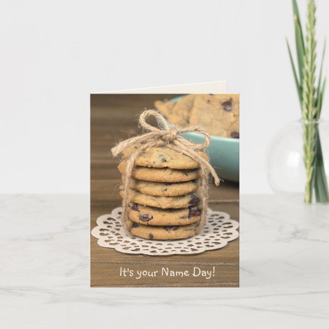 Namn Day Chocolate Chip Cookies Kort (Framsida)