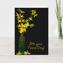 Namn Day Forsythia Bouquet Kort