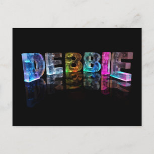 Namn Debbie i 3D Ljus (fotografi) Vykort