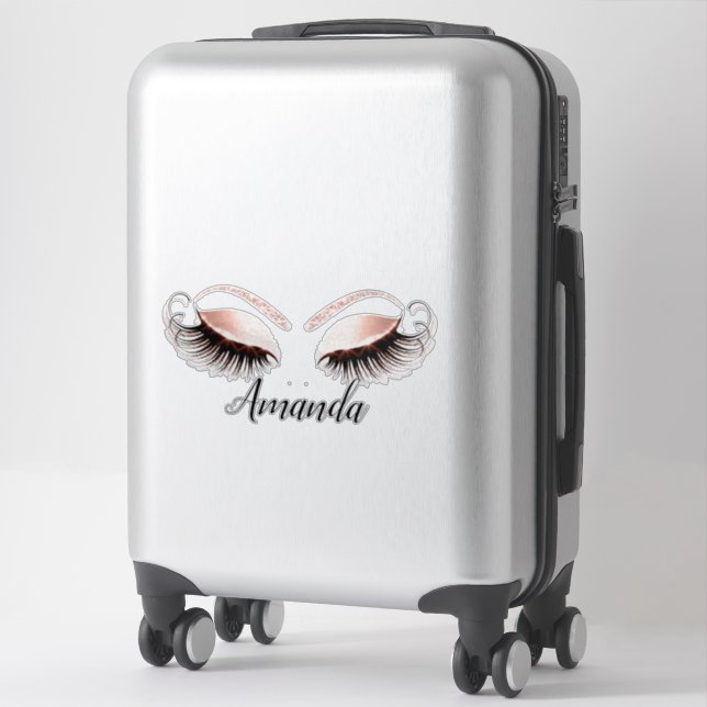 Namn Decal för Ro Makeup Artist Lash Extension Klistermärken (Resväska)