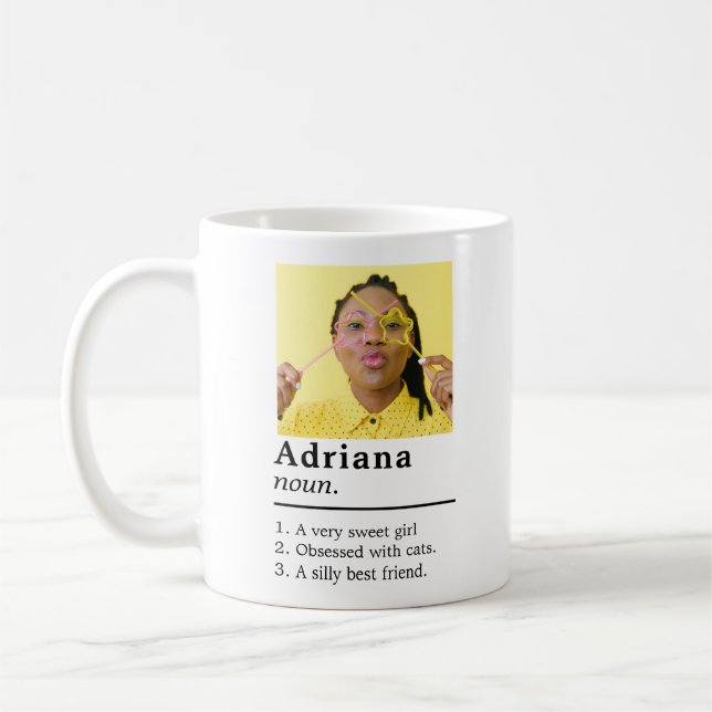 Namn-definition med foto kaffemugg (Vänster)