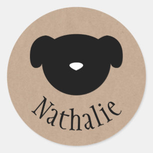 namn-dekal för Hund-symbol Runt Klistermärke