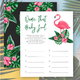 Namn den där baby-maten - flamingo babyduschspel