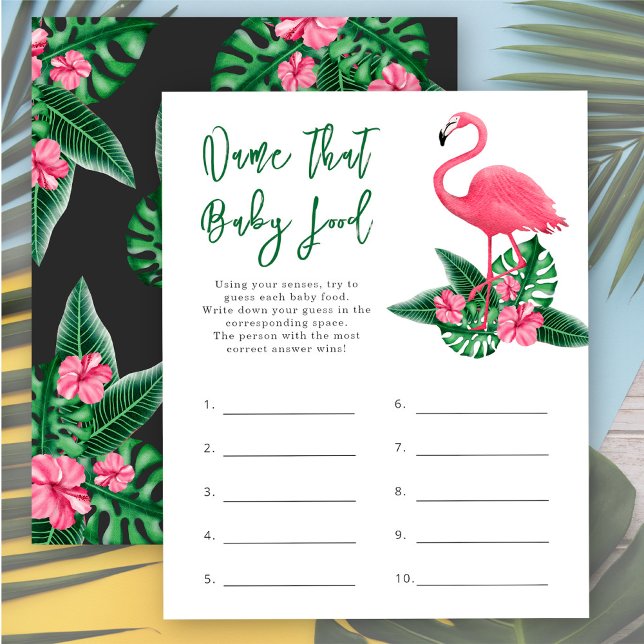 Namn den där baby-maten - flamingo babyduschspel (Skapare uppladdad)