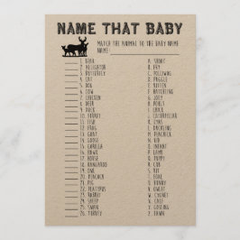 Namn Den där babyvisaren, matchande Baby djur Inbjudningar