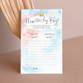 Namn Den där Sång Rosa Blue Guld Baby Shower Game