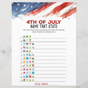 Namn den statsikonen 4 juli Party Game