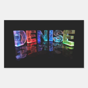 Namn Denise i 3D Ljus (fotografi) Rektangulärt Klistermärke