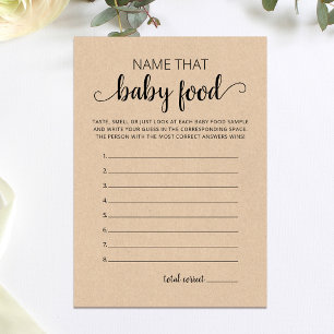 Namn det Baby Food Baby Shower party Card Inbjudningar