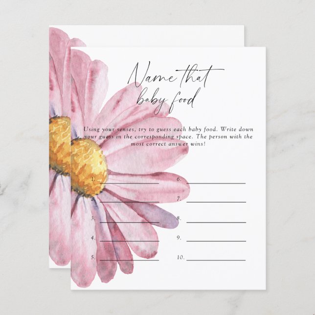 Namn det där baby matduschspelet - Daisy (Fram/baksida)