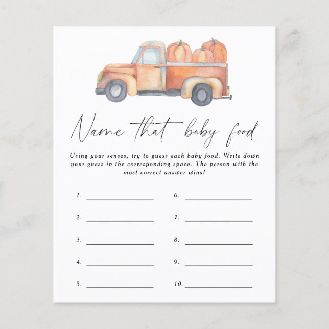 Namn det där baby matduschspelet - Lastbil Pumpkin (Framsida)