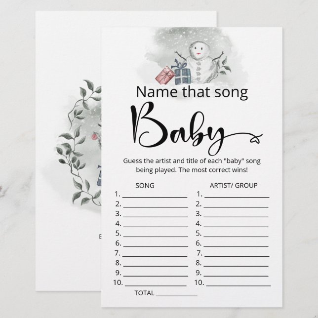 Namn det där sång-babyduschspelet (Fram/baksida)