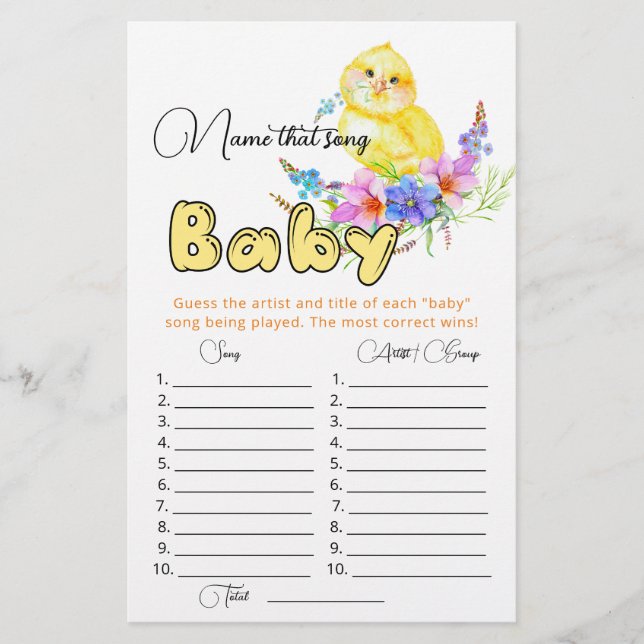 Namn det där sång-babyduschspelet (Framsida)