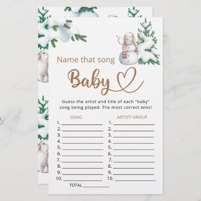 Namn det där sång-babyduschspelet (Fram/baksida)