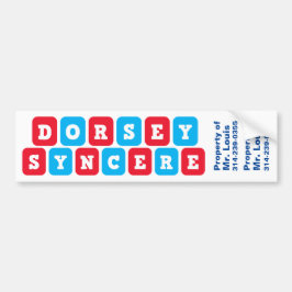 Namn: Dorsey Syncere klistermärke/nametag Bildekal