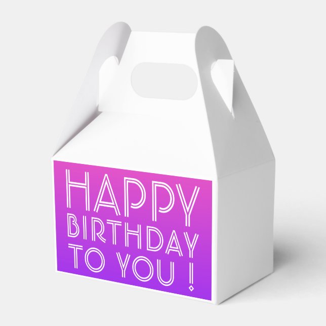 Namn Editable Grattis på födelsedagen Rosa Lila Om Presentaskar (Framsidan Sidan)