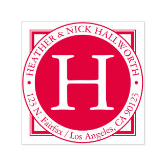 Namn, efternamn, inledande och Returadress Självfärgande Stämpel