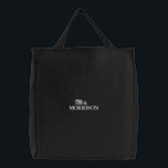 Namn elegant-chicen för svartvit anpassningsbar broderad tygkasse<br><div class="desc">Chic Svart och vit anpassningsbar manusskript chic av efternamn elegant broderade till påsen. Finns i många alternativ för färg och stil</div>