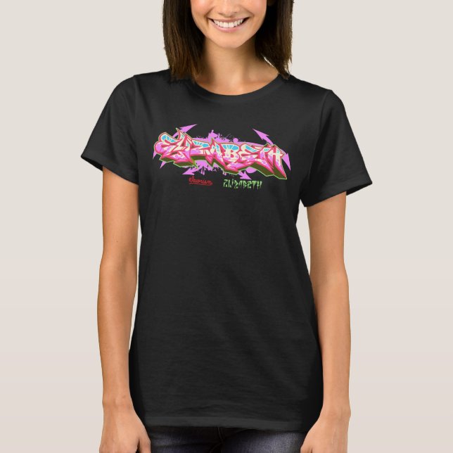 Namn Elizabeth i graffiti T-shirt (Framsida)