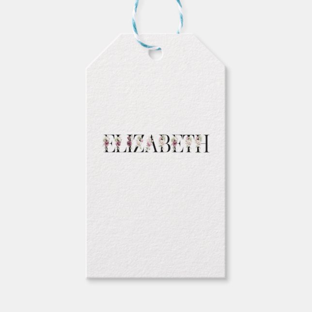 Namn Elizabeth Presentetikett (Framsidan)