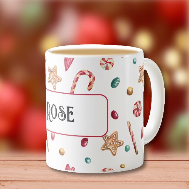 Namn eller Monogram, godis och kakor 11oz-kaffe Mu Kaffemugg (Skapare uppladdad)