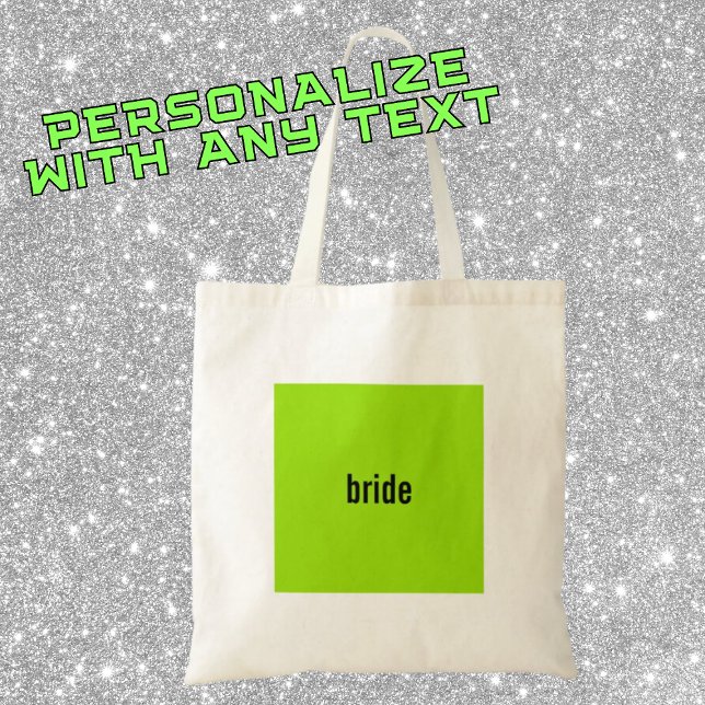 NAMN eller ROLL Grön flicka sommar brudtärna-försl Tygkasse (for your bride who is a pop girl at heart )
