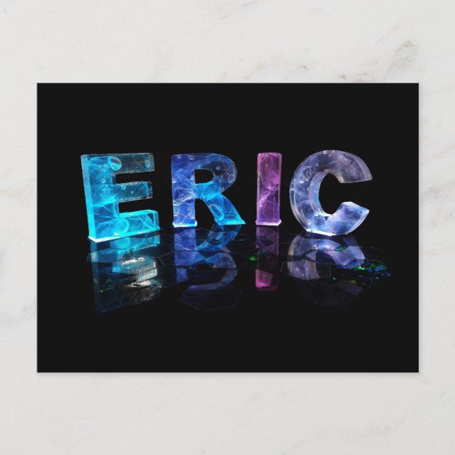 Namn Eric i 3D Ljus (fotografi) Vykort (Framsida)